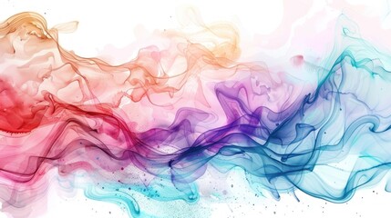 Abstract colorful shapes wave paint watercolor pattern background. AI generated image