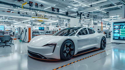 Innovative Electric Car Prototypes Developed in a Cutting-Edge R&D Lab