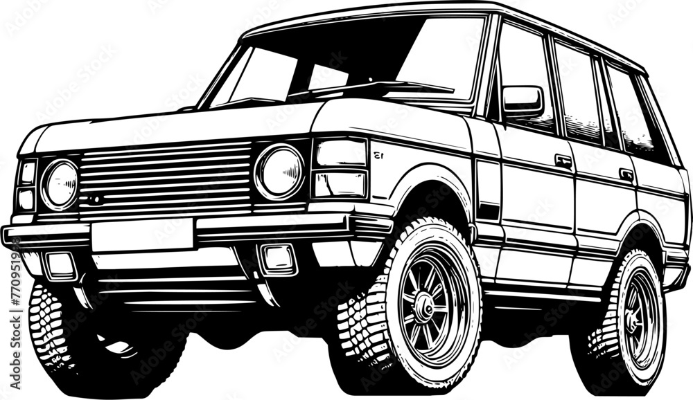 Wall mural Classic  SUV car model vector 