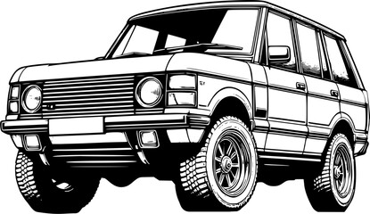 Classic  SUV car model vector  © создать 8 углов
