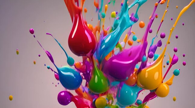 Color paint drops in water clor splash in water drop Colorful ink in water 4K footage