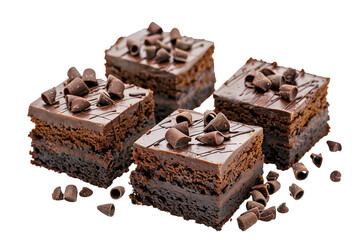 Brownie Cake Isolated on Transparent Background