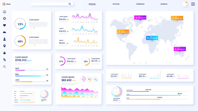 Dashboard panel white poster vector