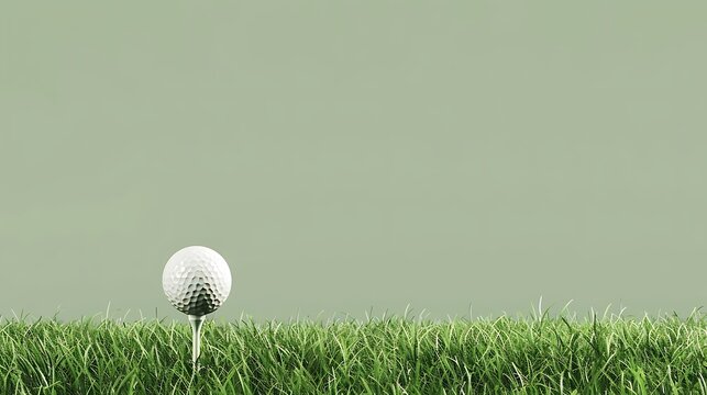 Golf ball on the tee ready to be hit off the grassy golf course field.