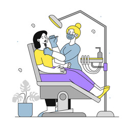 Dentist with client vector simple