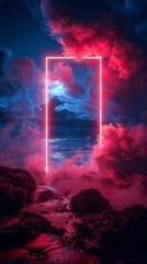 Red and Black Square Composition