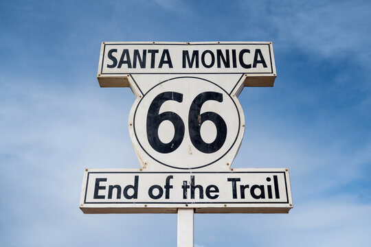 "Route 66 End Of The Trail"  Sign In Santa Monica