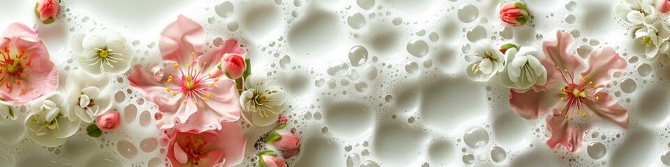 foam with flowers background.