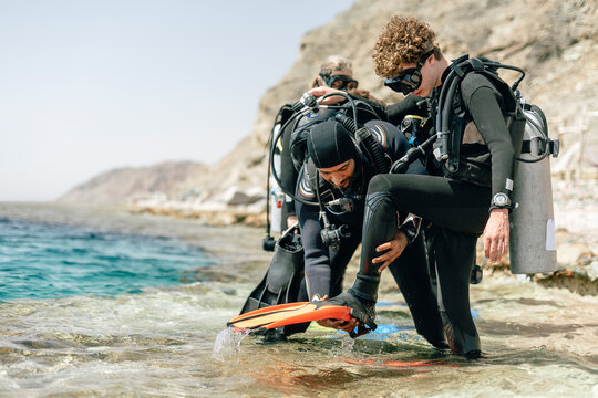Instructor assisting student