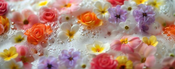 foam with flowers background.