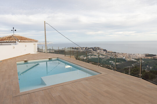 house with pool on the tropical coast