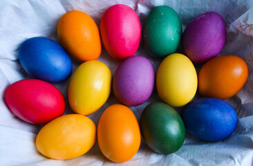 Fototapeta na wymiar colorful easter eggs symbol of holidays or cool background