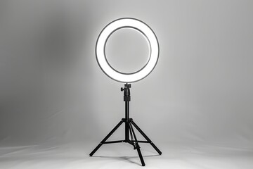 Selfie light lamp on grey background