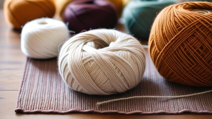 bright balls of wool for knitting