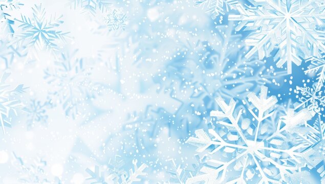 background with snowflakes, a light blue and white color scheme a white background Generative AI