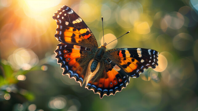 macro photo of butterfly in the sun