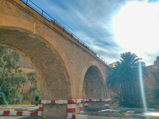 View of the Roman bridge in the municipality of El Kantara. Biskra. Algeria