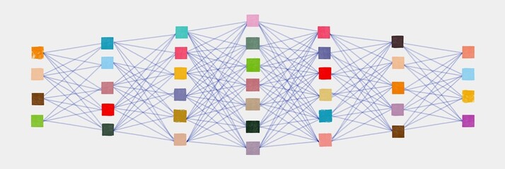 Colorful Neural Net Illustration