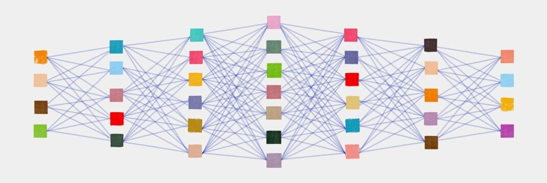 Colorful Neural Net Illustration