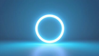Background circular neon glow minimalistic abstract blurry light blue 11