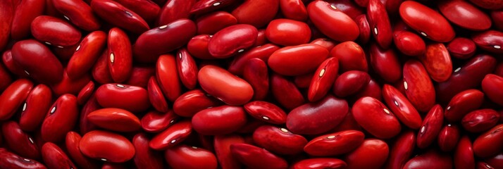 Red kidney beans background, banner, texture. Top view of red kidney beans