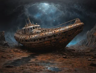 Deurstickers old ship © Stacy