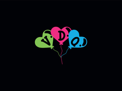 Creative VDQ Love Heart Balloon Logo