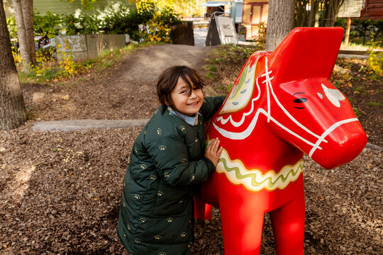 Smiling kid at park
