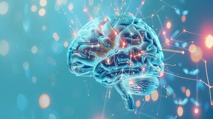 Innovative technologies in the field of studying the human brain and the thinking process. Artificial neural networks simulate brain functions, enabling machine learning. - Powered by Adobe
