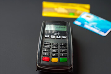 Obraz premium Contactless Payment System, electronic payment machine, for Contactless Pay