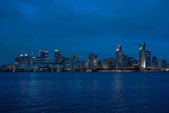 Panoramic View Of San Diego At Night