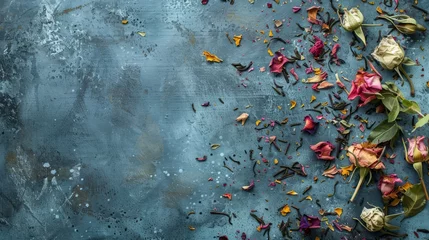 Foto op Plexiglas leaves dry flowers of herbal tea background. © Yahor Shylau 