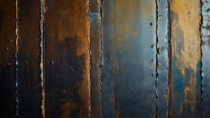 Abstract painting, metal elements, texture background, banner.Ai generative