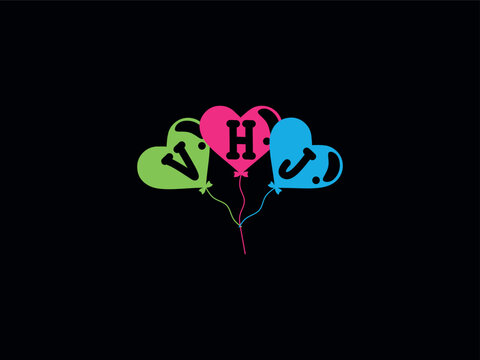 Alphabet Letter VHJ Logo Image
