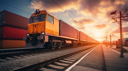 Obraz premium Intermodal Movement Airborne, Overland, Maritime 