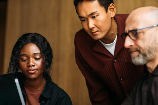 Business meeting in cafeteria