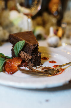 chocolate cake on plate