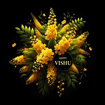 Realistic konna flowers arrangement for  vishu celebration.