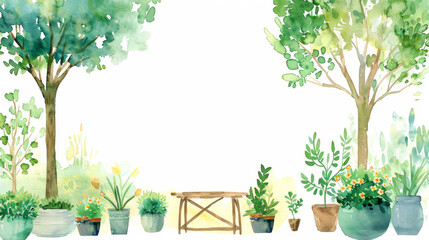 Summer Garden Vibes in watercolor - wallpaper