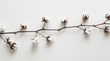 Obraz premium twig with cotton background.