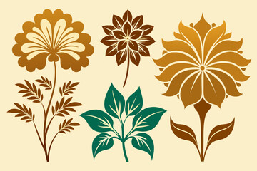 Fototapeta na wymiar Various species beautiful flowers vector illustration