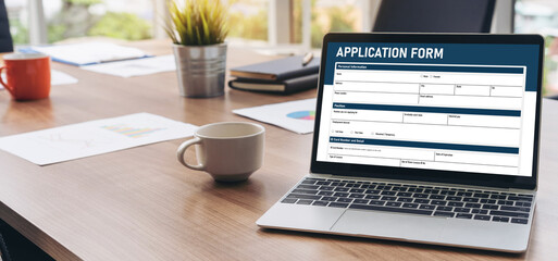 Online application form for modish registration on the internet website