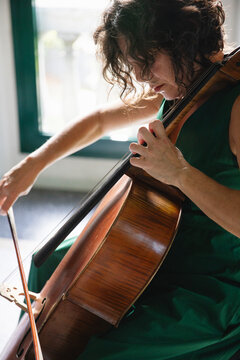 Woman playing the cello