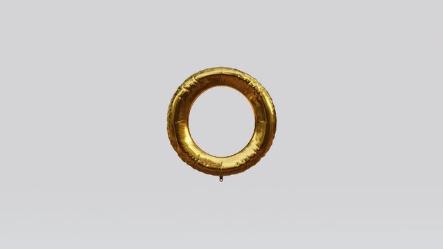 Gold Balloon Letter 3d animation rotation O