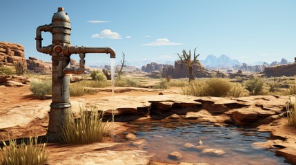 Watering the Mirage Iron Faucet in Arid Solitude 