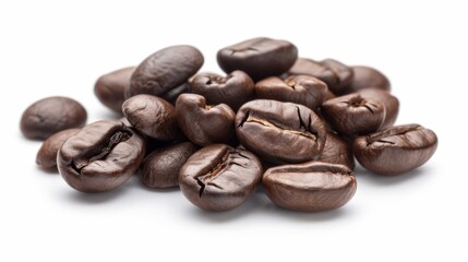 Isolated coffee beans.