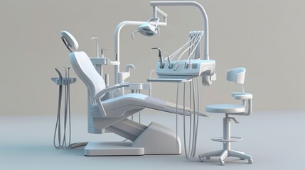 A close-up view of various dental tools