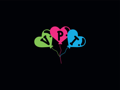 Alphabet VPT Balloons Letter Logo Icon