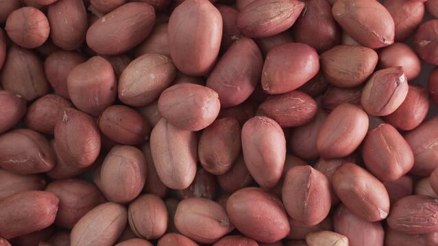 Red Peeled Peanut Close Up Background Texture
