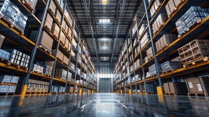 A spacious commercial warehouse belonging to an industrial and logistics company